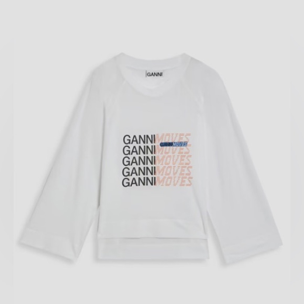 Ganni Light Jersey Oversized T-Shirt White size Medium - Picture 1 of 10